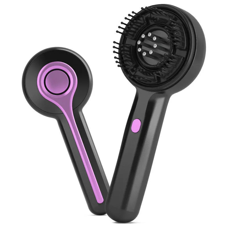 USB-powered scalp massager with anti-leak hair brush head in three colour options
