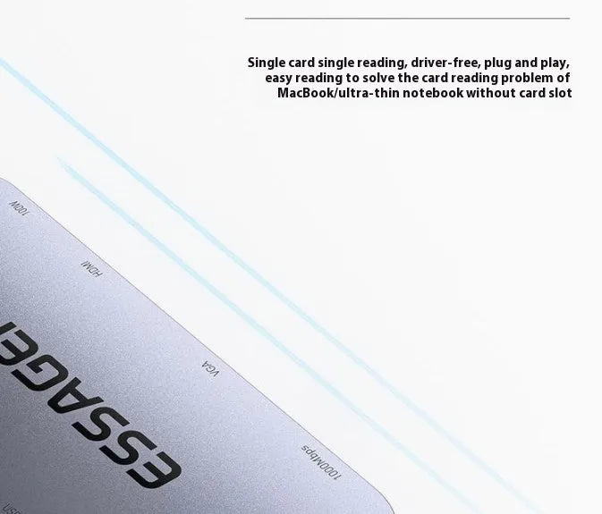 Black 11-in-1 USB-C laptop expansion dock with multiple ports and a 20cm white cable separator.