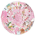 Assortment of 50 cute Christmas-themed waterproof stickers ranging from 4cm to 8cm in size.