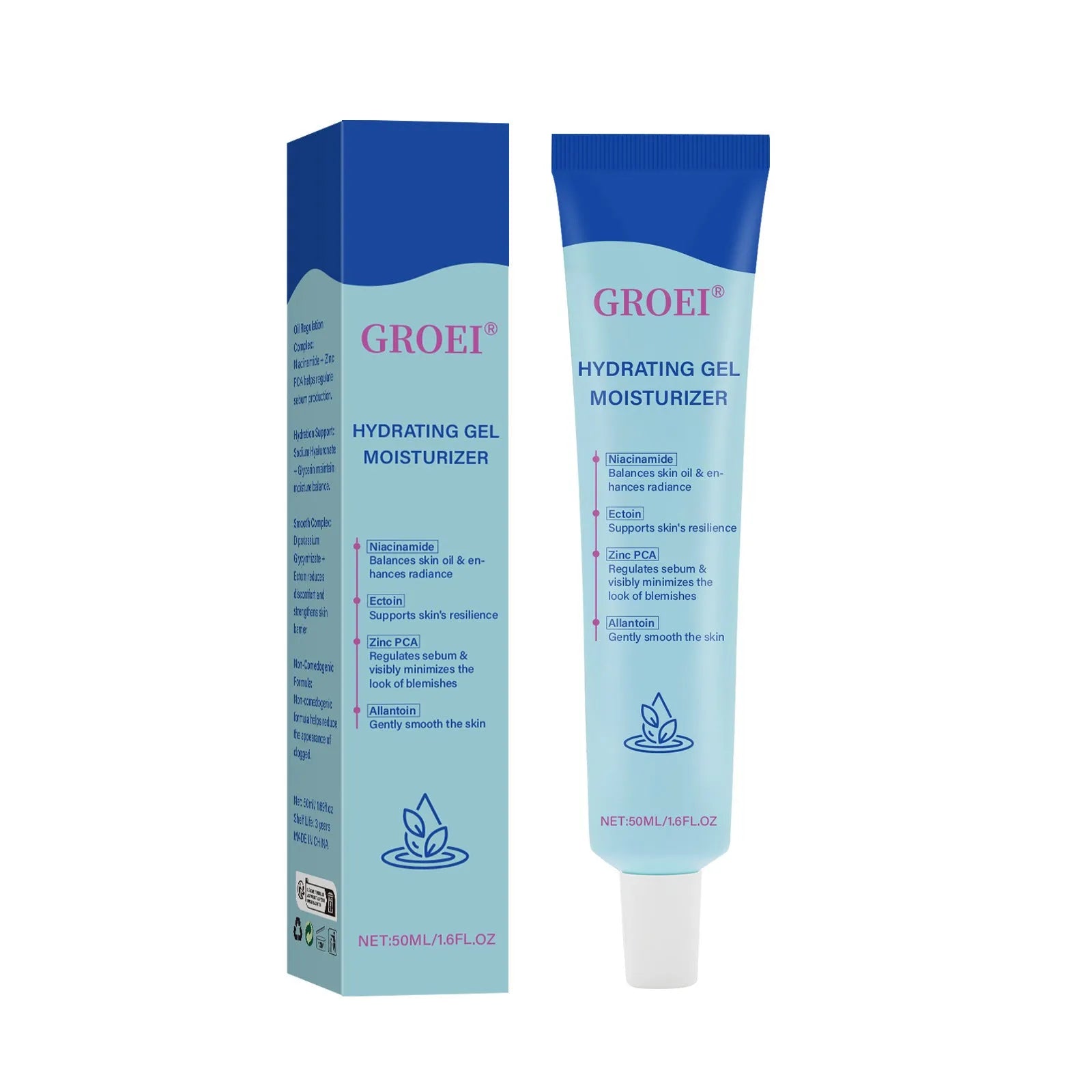 50ml jar of hyaluronic acid moisturising facial gel for skin hydration