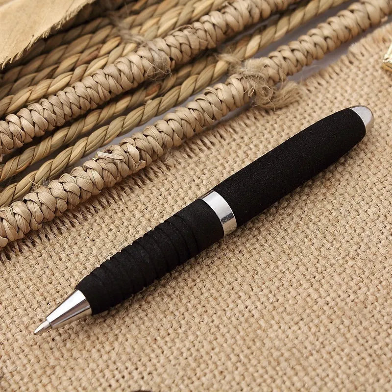 Metal-capped ballpoint pen with 1.0mm bullet tip shown in multiple ink colour options.