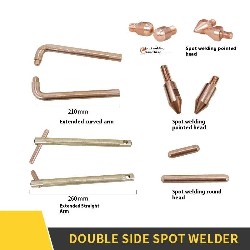 OL8000 double-sided spot welder with manual pulse control and welding heads for metal fabrication