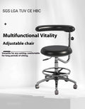 Black leather dental chair for hospital and clinical use
