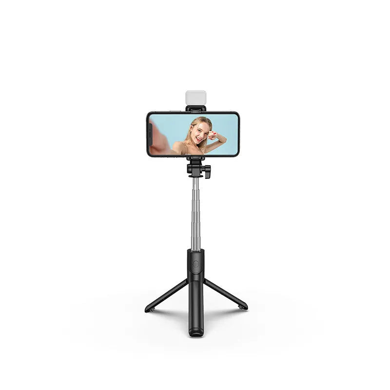 Aluminium alloy Bluetooth selfie stick tripod with phone holder in multiple colours