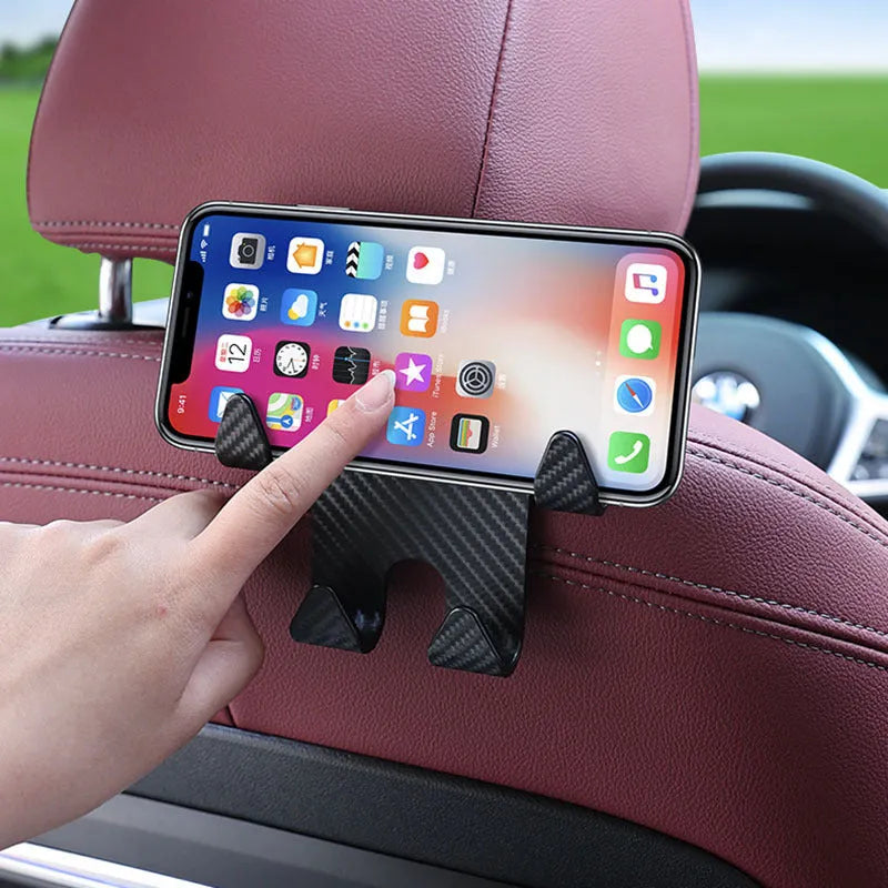 Energy Car black multifunction hook and mobile phone bracket for rear seat storage