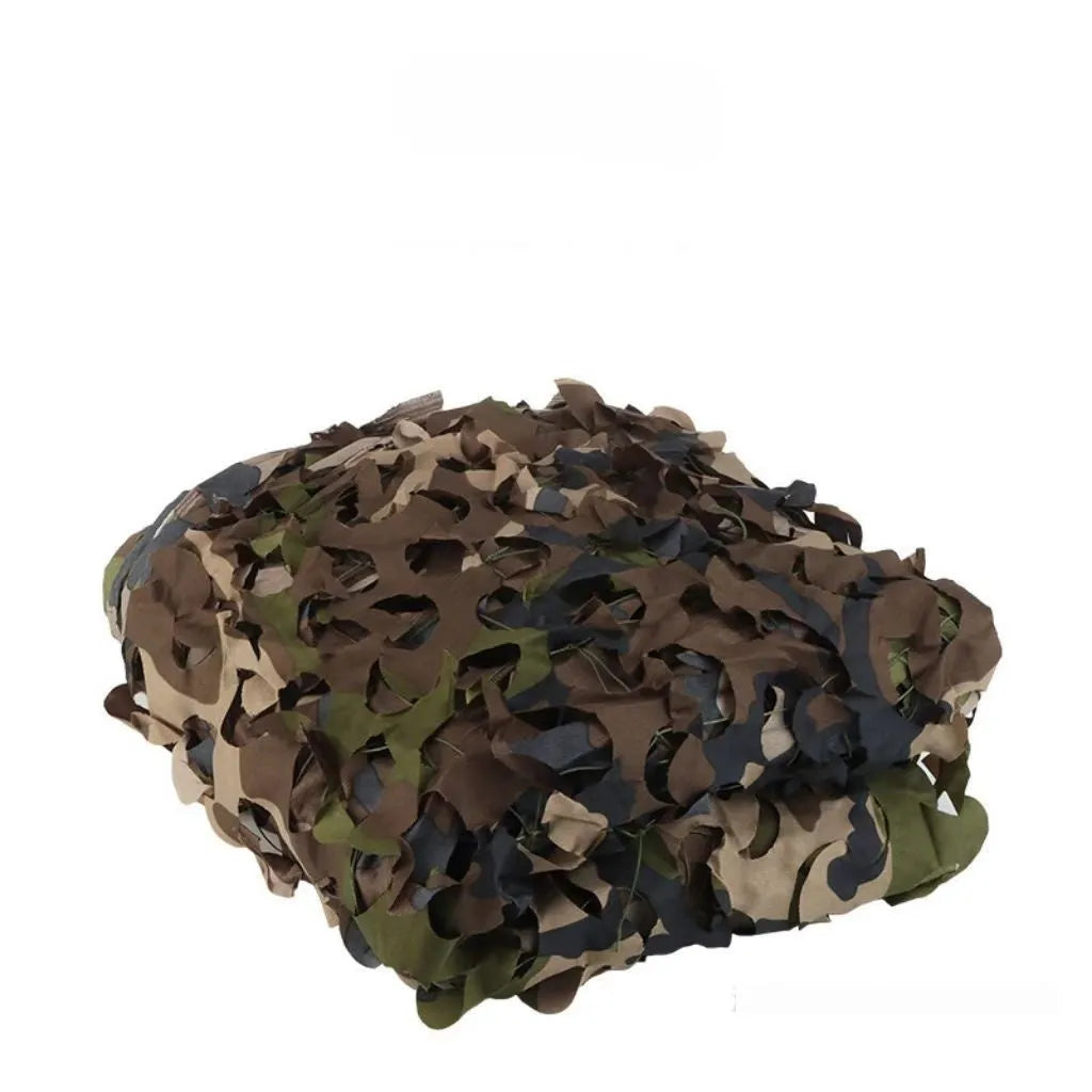 Green camouflage net set with multiple pattern options for military camp concealment and outdoor sun protection