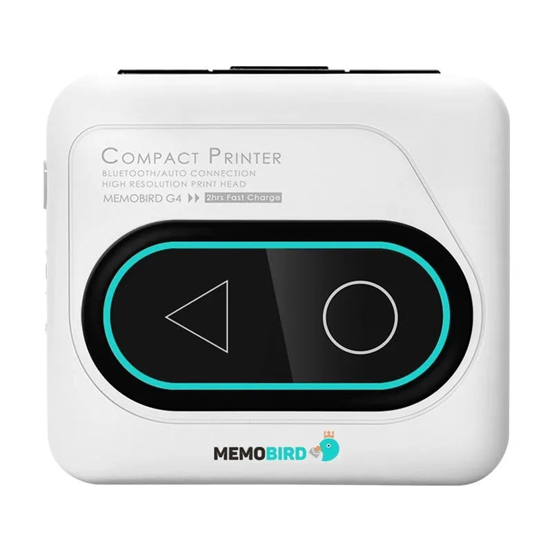 Bluetooth mini thermal printer in avocado green, pink, small yellow duck, or white colours for mobile phone printing