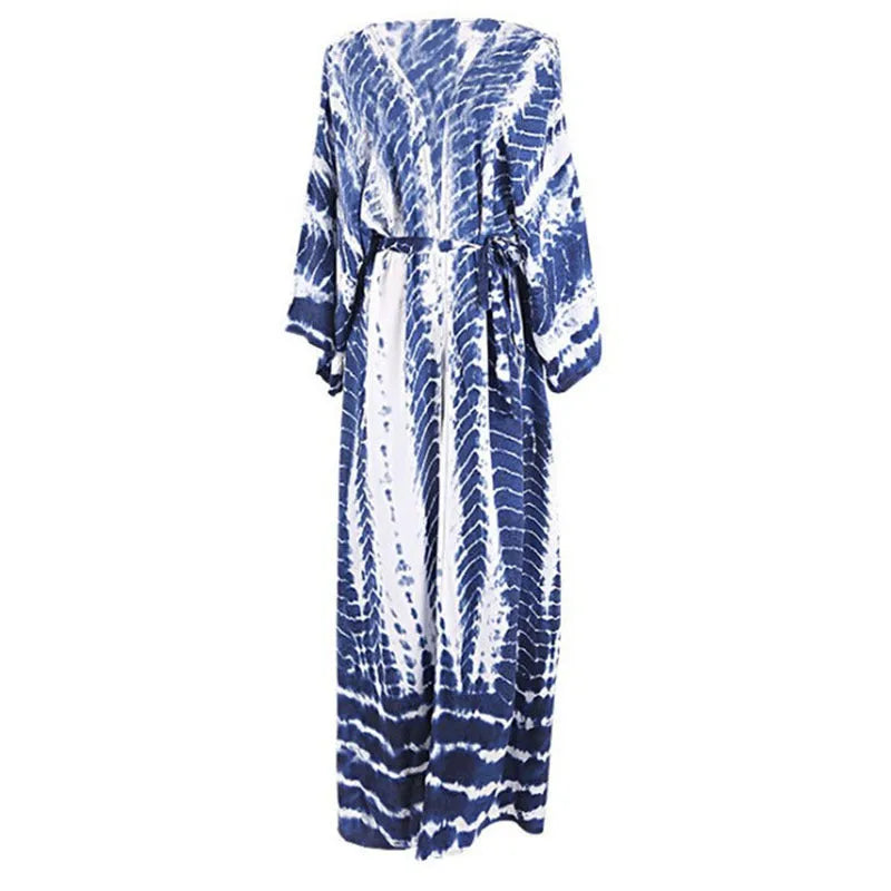 Loose printed cotton beach cover-up blouse in multiple colour options.
