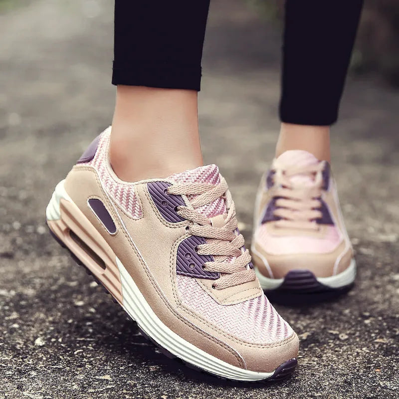 Women's casual shoes with 3.5cm heel, US 5.5-8.5, CN 35-40, in beige orange, grey or pink purple