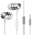 Metal turbo in-ear headphones with wired connection and built-in microphone in multiple colour options