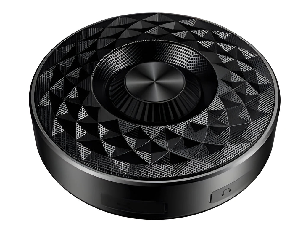 Mini portable Bluetooth wireless speaker in black, orange, or silvery white colour.