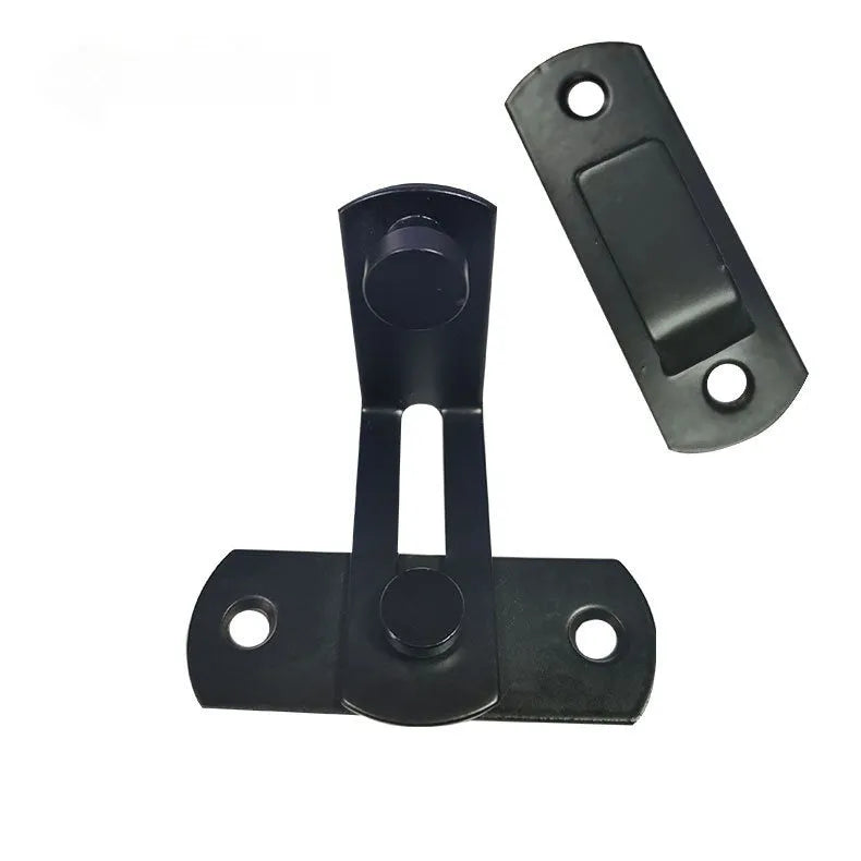 Warehouse sliding door lock with 90-degree black carbon steel hook and stainless steel shackle