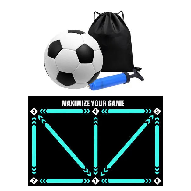 Rubber football training mat in cushion colour with training socks for skill practice