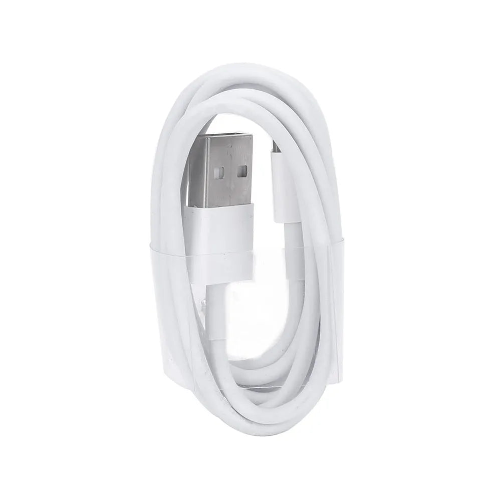 Compatible 5 volt USB travel charger and charging cable for Apple iPhone and iPad models.