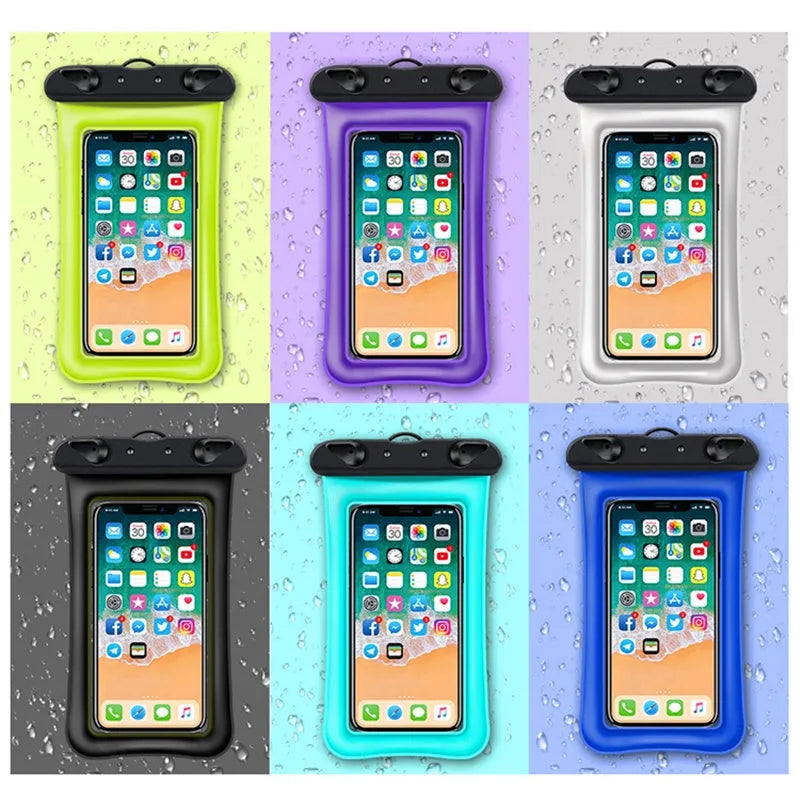PVC waterproof phone pouch with 45cm rope in various colour options