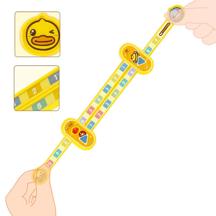 Yellow plastic cartoon digital decomposition ruler for children's maths learning