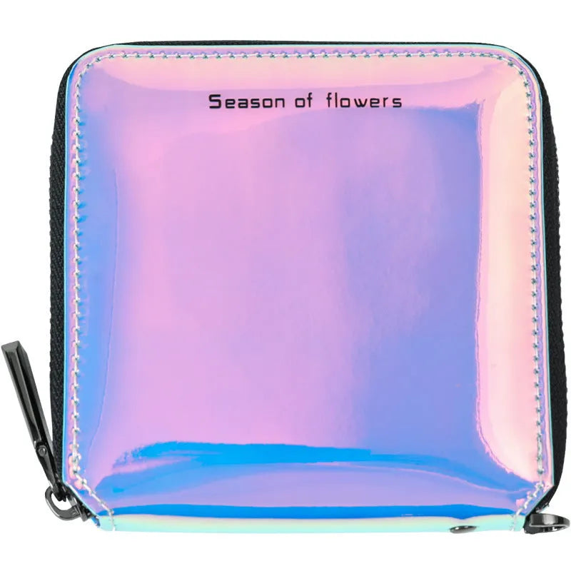 Women's Korean style folding wallet in PU leather with 11cm compact dimensions