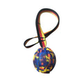 Floating bite-resistant EVA foam dog water ball toy in camouflage colour with string handle