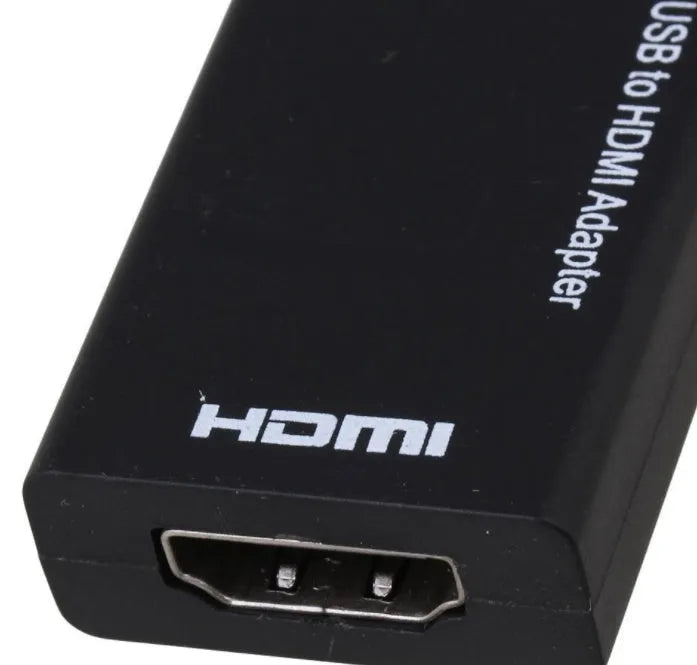 Black DisplayPort to HDMI adapter cable with 12cm length and micro USB port