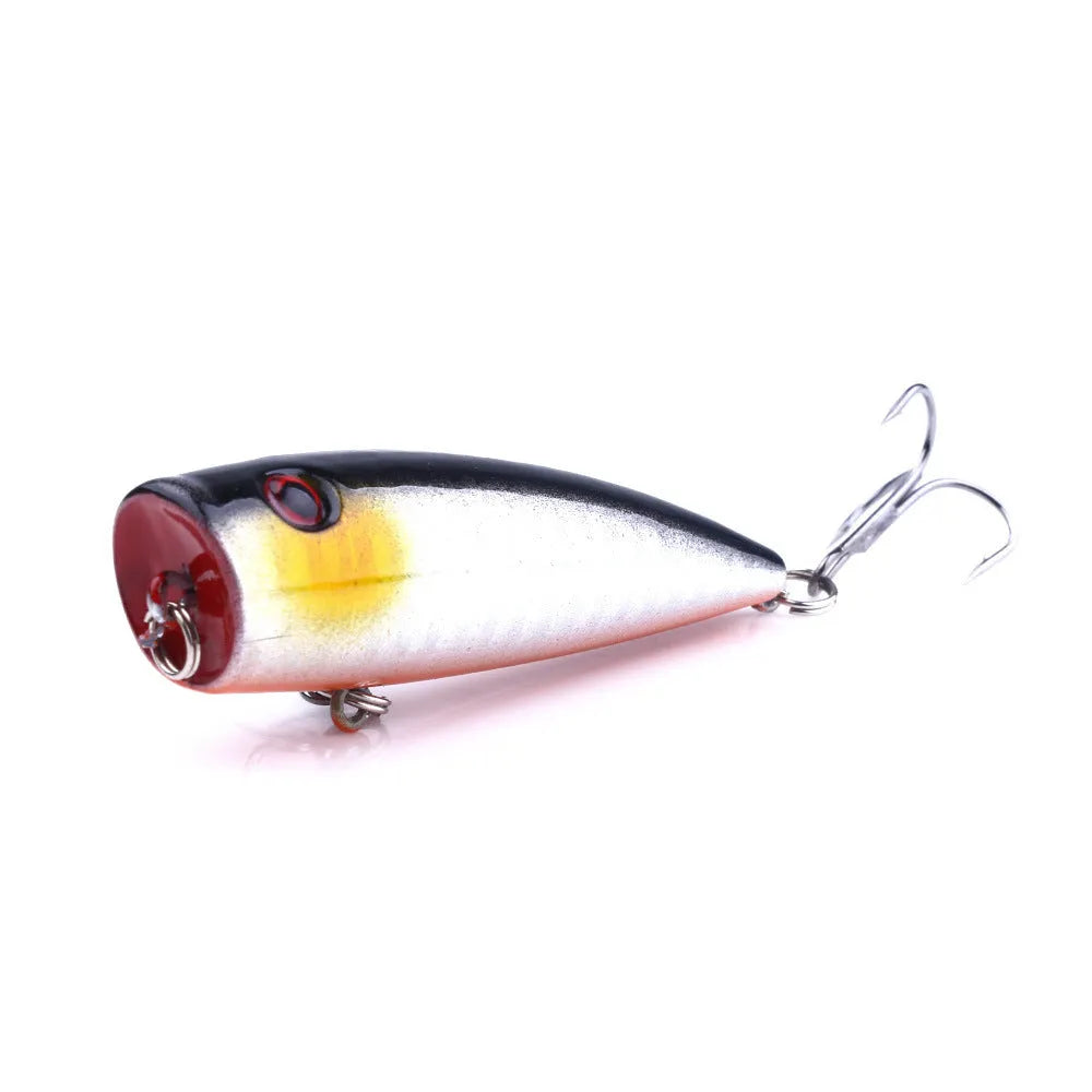 Five 7cm 9g ABS plastic freshwater fishing lures with size 6 hooks