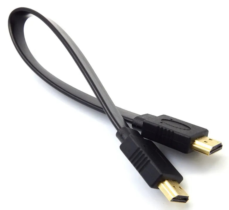 HDMI cable with flat design and copper construction in various lengths from 0.3 to 10 metres
