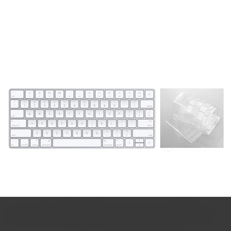 White Apple G6 Bluetooth wireless keyboard with ultra-thin metal casing on desk