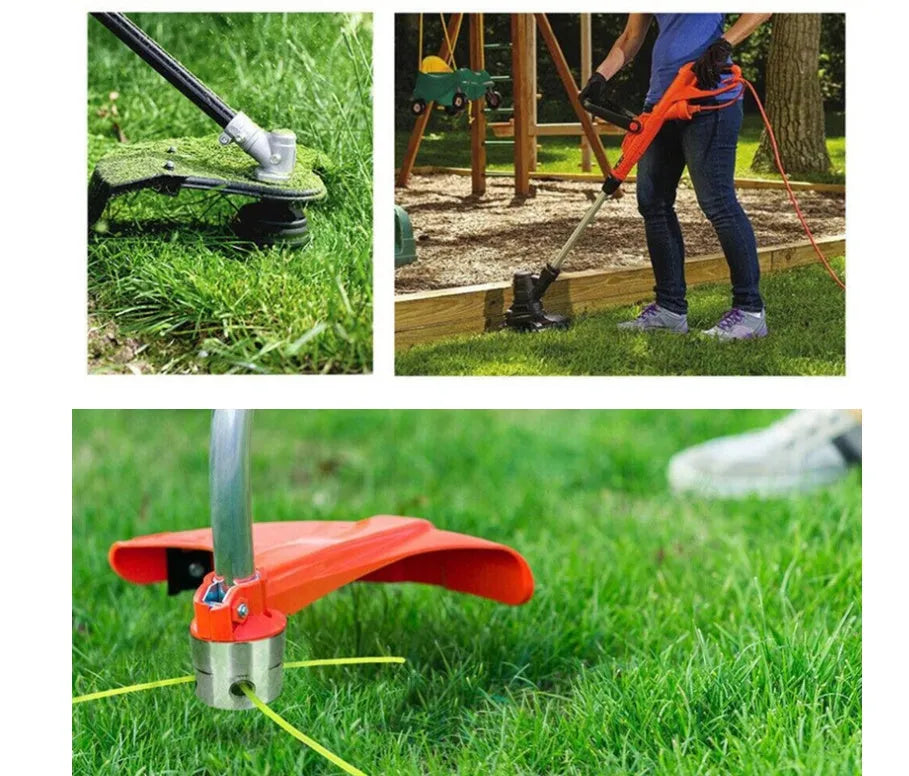 Luzhu silver aluminium cylinder grass head for lawn mower with wrench and light yellow strings