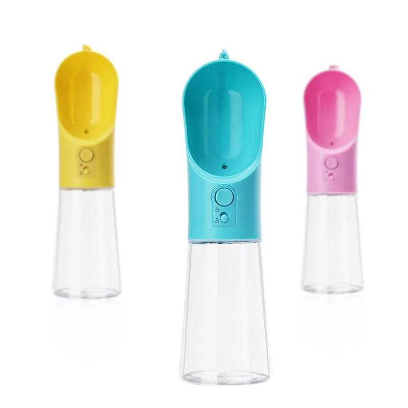 360ml pet accompanying cup cat water bottle with transparent PET body, activated carbon filtration, 75x75x270mm