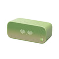 Compact smart Wi-Fi speaker with AI voice assistant in a choice of blue, green, red, or white colours.