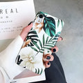 Floral banana leaf design iPhone case for compatible models with retro floral pattern and flower leaves colour