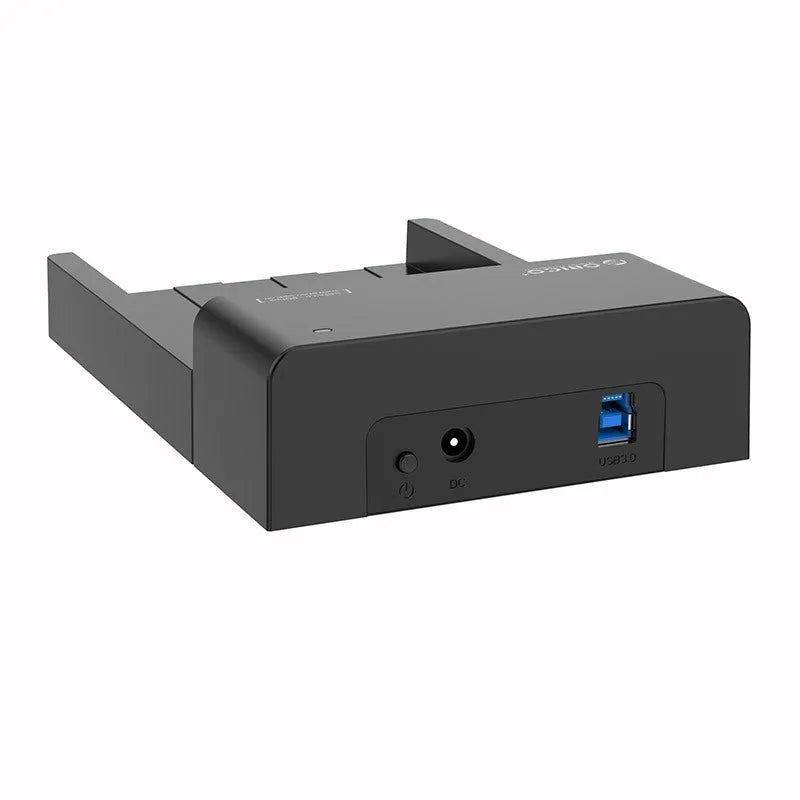 Black plastic 2.5-inch SATA hard drive enclosure with USB cable for external storage conversion