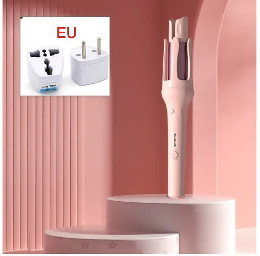 Automatic hair curler with 32mm barrel in white purple colour with wired power cord