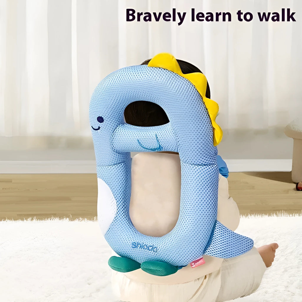 Cartoon-themed baby anti-collision pillow in dinosaur design for toddler fall protection