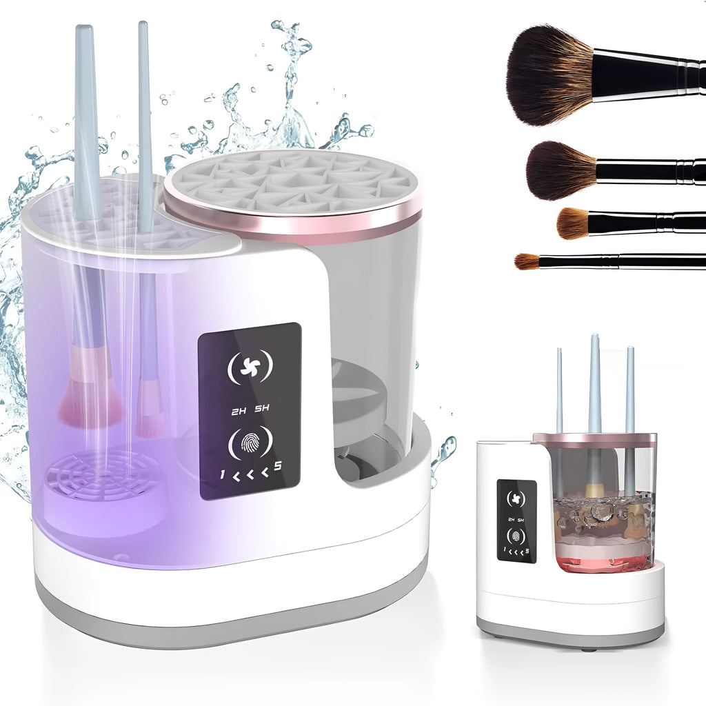 Electric makeup brush cleaner station with drying chamber, silicone bowl, 192 x 122 x 173mm, EU or USB plug