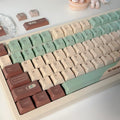 Matcha green theme keyboard keycap set with cross-satellite shafts and full-side sublimation printing