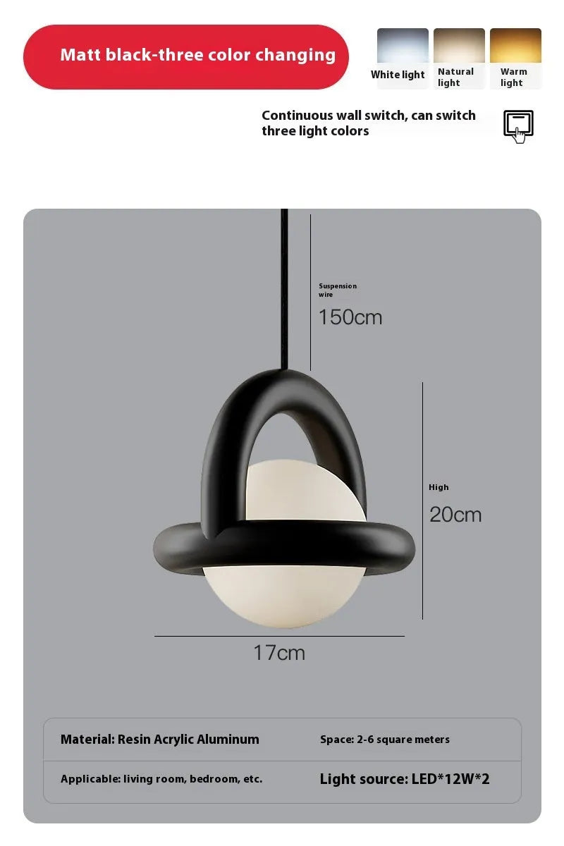Danish designer Nordic hanging pendant lamp in matte finish