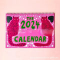 Landscape A4 Cat Wall Calendar for 2024 or 2025 with monthly grids