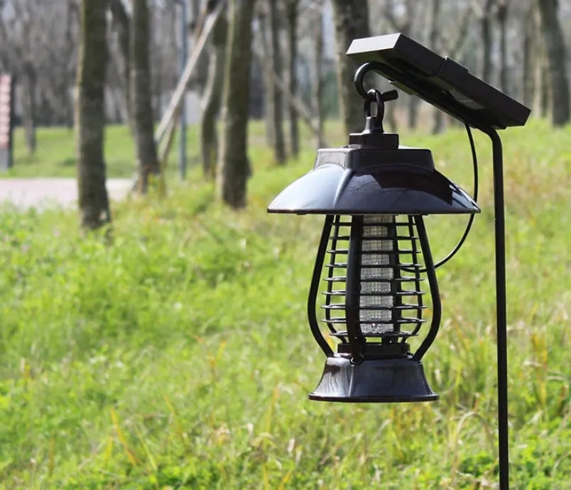 White and purple solar mosquito lamp with 24 LED beads for outdoor garden use
