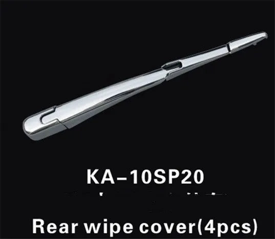 Four silvery ABS plastic rear window wiper trim caps for 2010 Hyundai vehicles