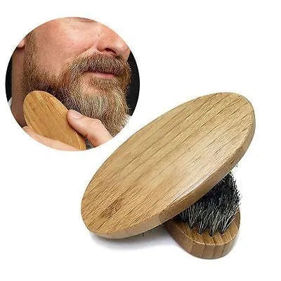 Natural boar bristle beard brush 11.3cm for men's facial hair styling and maintenance, black brown and fancy options