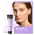 4 colour moisturising makeup primer set showing purple, pink and green correctors in colour box packaging