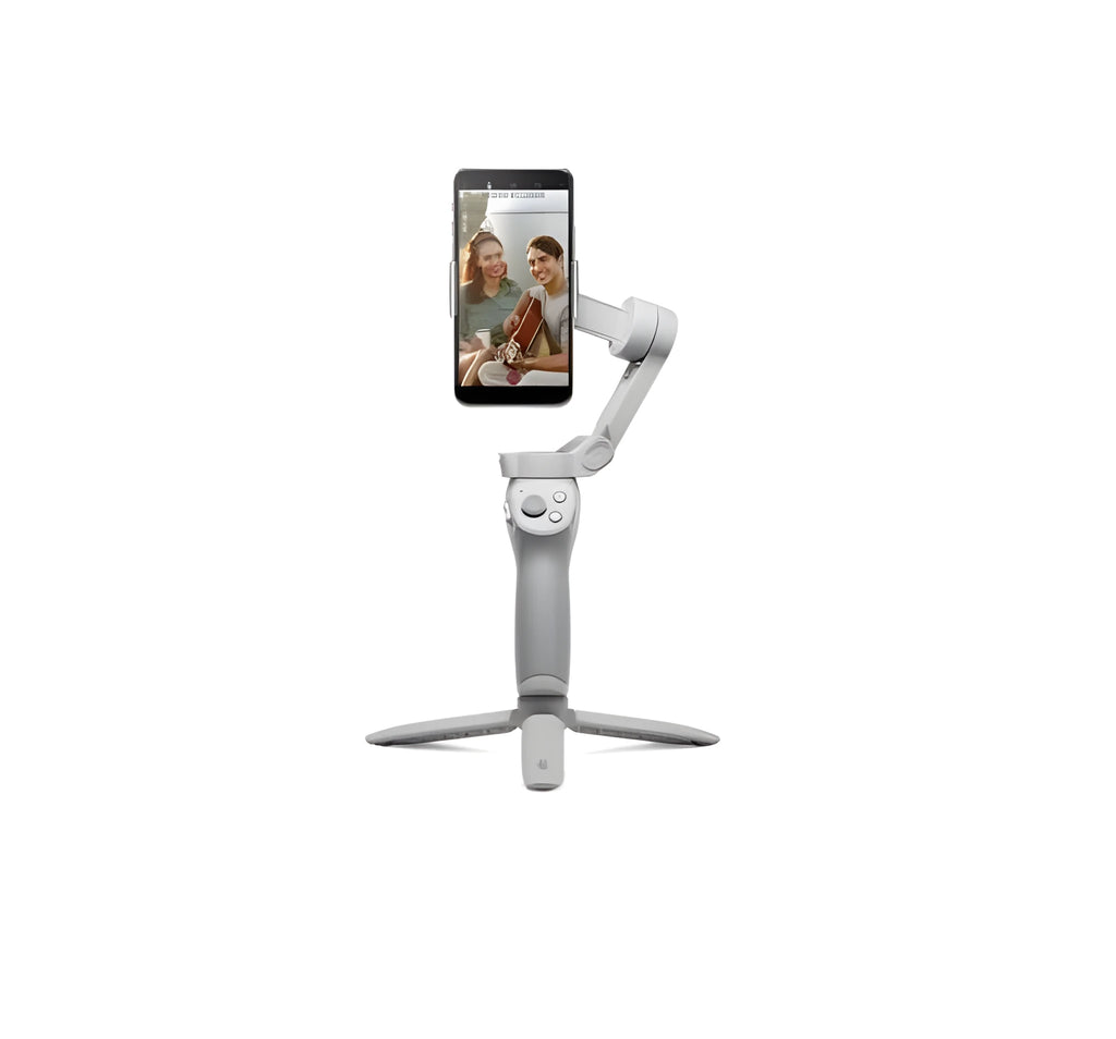 Magnetic phone PTZ gimbal with integrated 2450 mAh power bank for vlogging and handheld video.