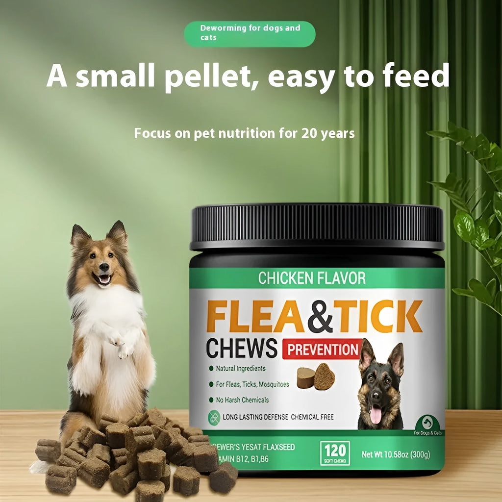 300g dog itching relief supplement bottle with glycerin and bitter cassava starch, English bottle label option