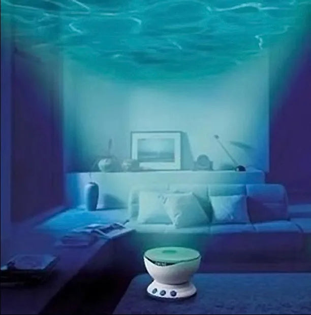 Blue ocean-themed LED projection lamp with DLP trapezoidal correction for 2D vertical movie effects