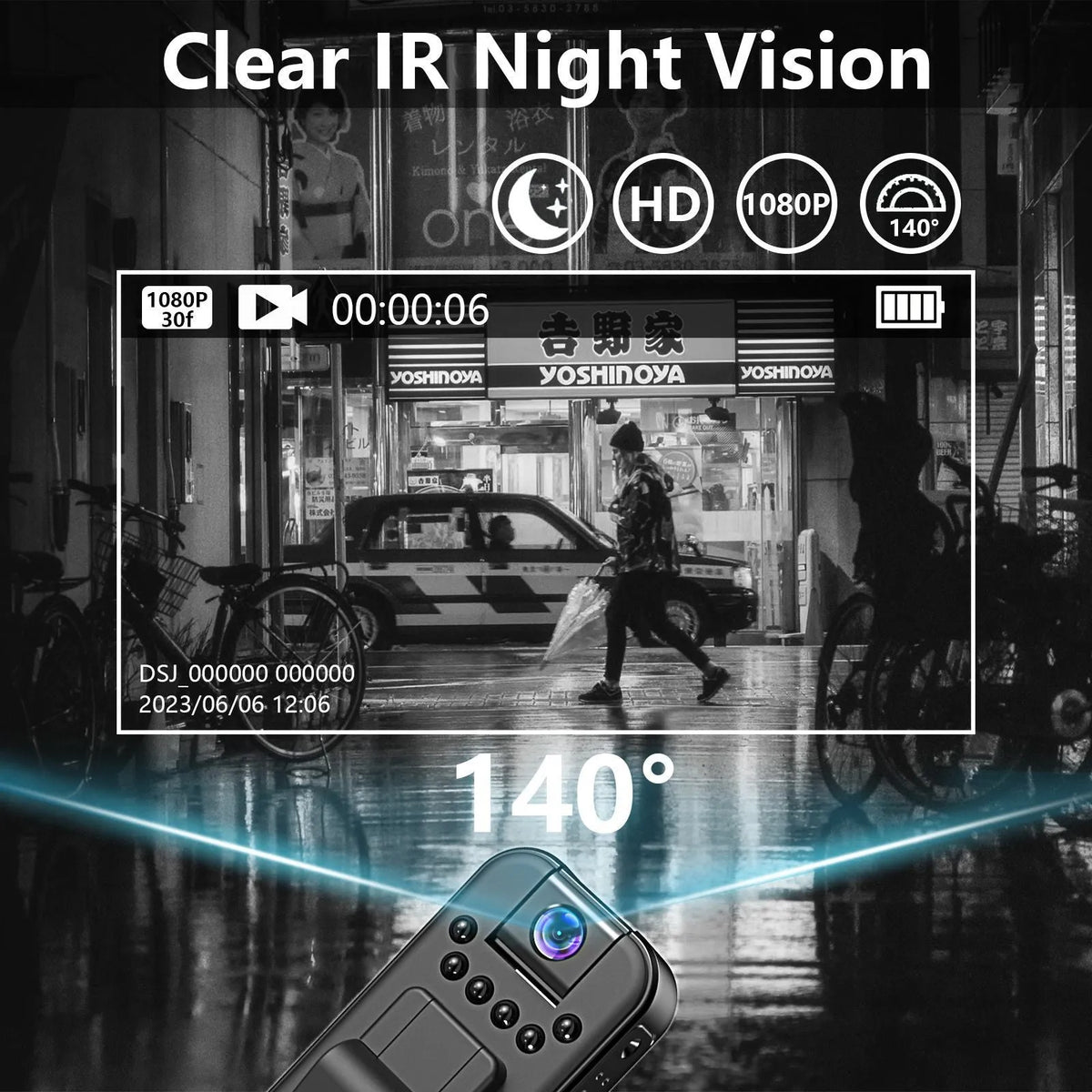 L7 HD video recorder with wifi and infrared night vision for home and conference use