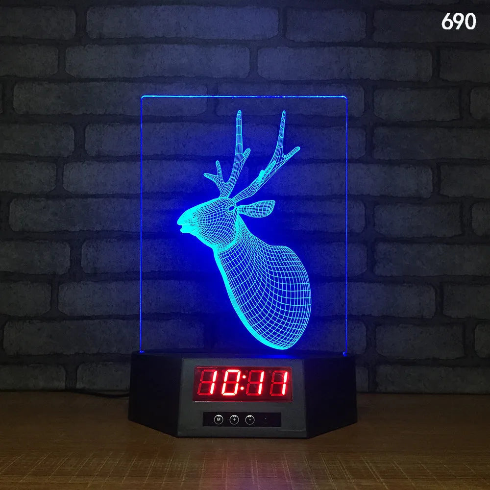 3D dolphin-shaped wireless LED table lamp with remote control on wooden surface