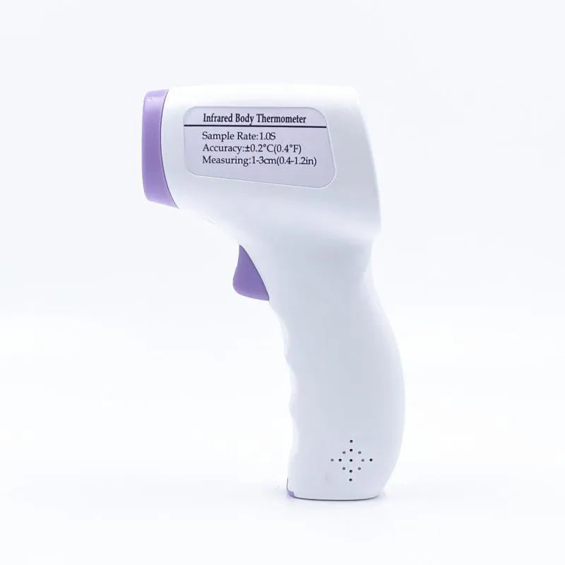 White digital thermometer with LED display for non-contact temperature measurement