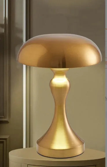 Bronze USB rechargeable LED desk lamp with touch control showing three colour temperature settings