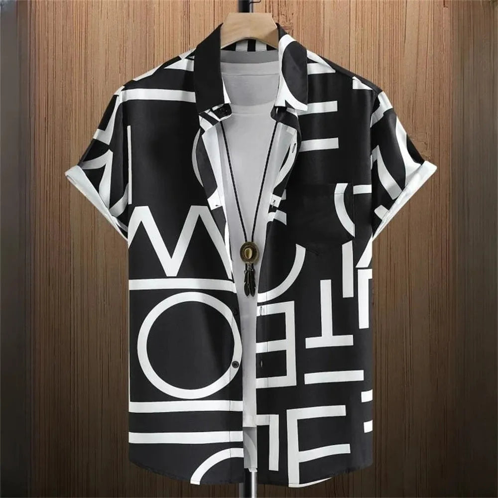 Men's camouflage pattern T-shirt with 3D digital printing effect and short sleeves
