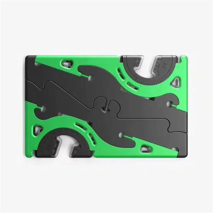 Plastic card type mobile phone holder in multiple colours on a desktop